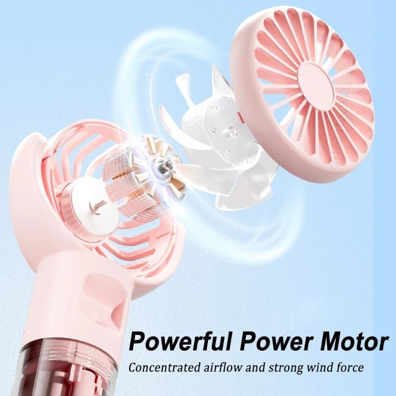 Přenosný ventilátor s vodní mlhou Mini ruční ventilátor USB nabíjení 4 rychlosti Závěsný na krk Sprejové ventilátory Přenosný osobní ruční malý ventilátor