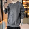 [ODFMCE] trainer men's spring long sleeve casual Fashionable Relaxing big size (JP, alphabet, 3XL, gray)