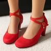 Elegant Red Black High Heel Women's Pumps Mary Janes Shoes 2025 Big size 46 Fashion Party Office Wedding Shoes Lady Comfortable