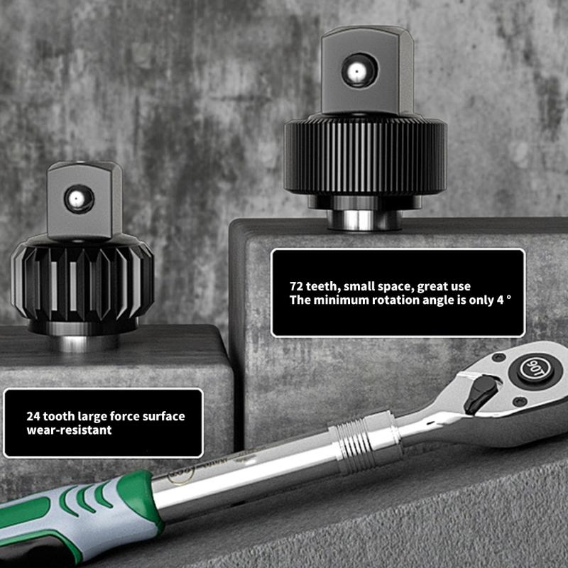 Adjustable Length Ratchet Spanner 90 Teeth Design Ergonomic Grip Professional Automotive Repair Ergonomic Handle Wrench
