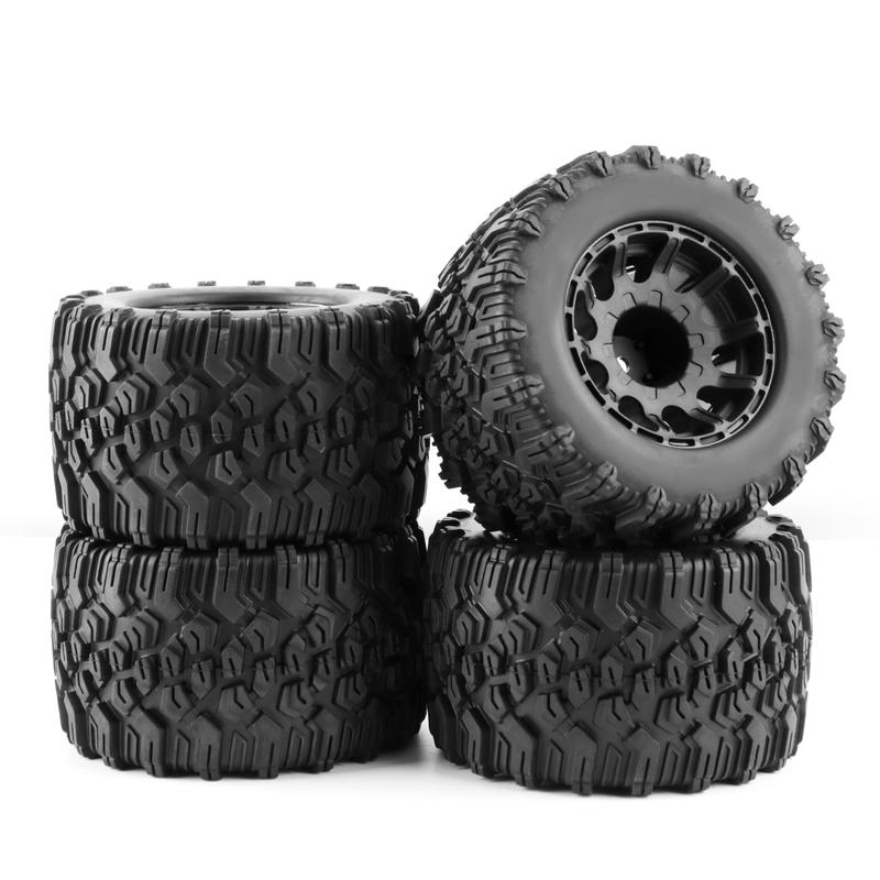 12mm Hex RC Wheels and Tires 2.8" Preglued Upgrades Wheels and Tires for 1/10 RC Truck Car Slash 4x4 2WD Rustler, Stampede