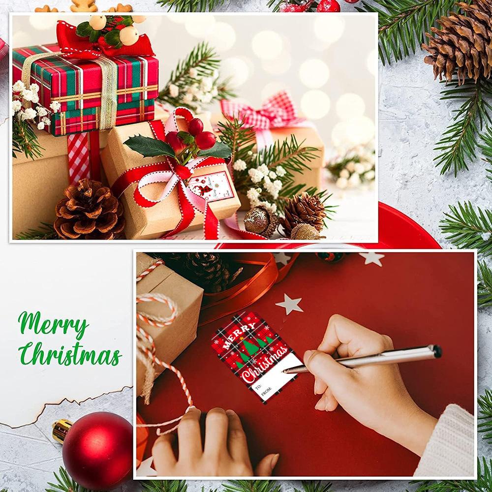 111PCS Christmas Gift Tag Stickers, Roll Style Xmas Present Labels with Gnome Snowman Truck Pattern, Stickers for Gift Wrapping