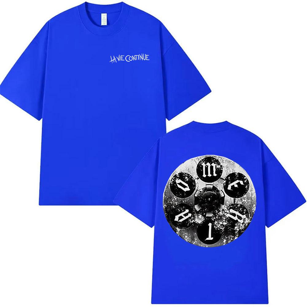 Rapper La Vie Continue Maes Album 2025 Merch T Shirts Men's Hip Hop Retro Style Short Sleeve T-shirt Pure Cotton Tees Streetwear