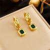Stainless Steel Geometric Luxury Crystal Earrings For Women Girl New Waterproof Earrings Ear Jewelry Gift