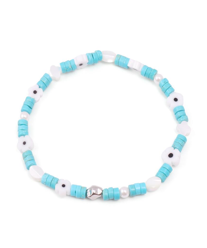 Polalita Mint Flower Mix Bracelet (Plt-Br-065_Bl)