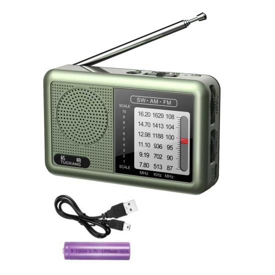 Tragbares Radio Robuste Konstruktion Einfach zu bedienen Kompaktes Design Klein Batteriebetrieben Wiederaufladbar