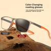 Yousheng Photochromic Progressive Bifocal Presbyopia Glasses for The Elderly Clear View Reading Glasses Eye Protection Clear Bluelight Spectacles