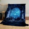 1pc Magic Forest Gate  - Throw Blanket, Soft, Flannel Blankets, Living Room,  All Seasons Use-1021091
