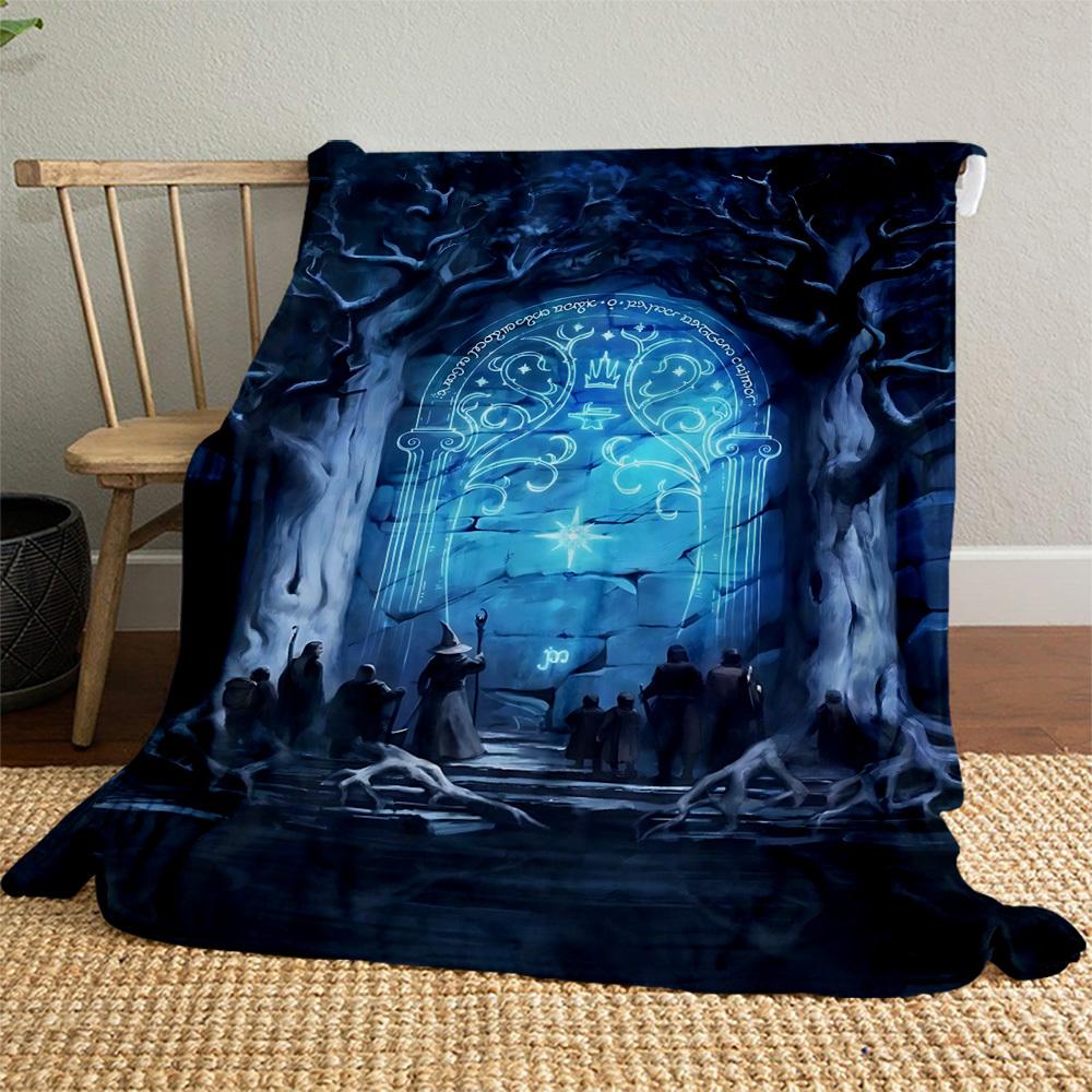 1pc Magic Forest Gate - Throw Blanket, Soft, Flannel Blankets, Living Room, All Seasons Use-1021091