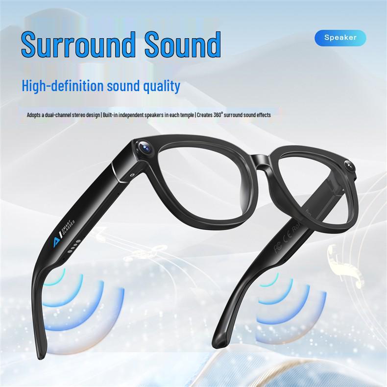 Q1 EyeVue AI Smart Glasses: Voice Control, Photo Translation, Bluetooth Calls, Music & Recording.