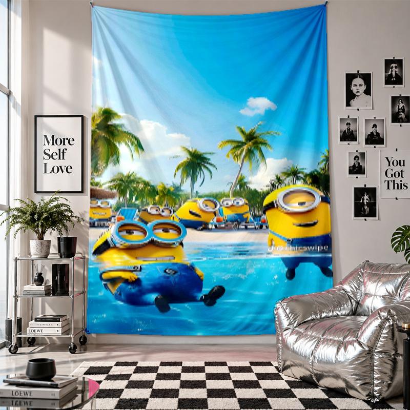 Wall TapestryMinions Art Hanging Cloth Decorative Background Cover for Room Decoration