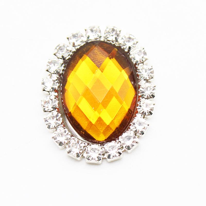 20x24mm Oval Acrylic Rhinestone Flatback Buttons for Handmade Jewelry and DIY Clothing Accessories