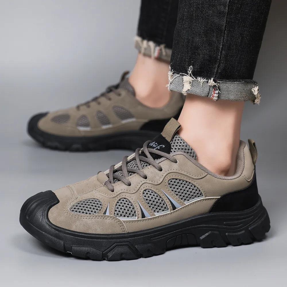 New Labor Insurance Men's Shoes Summer Soft-soled Breathable Mesh Construction Site Comfortable Non-slip Wear-resistant Tooling Trendy Shoes