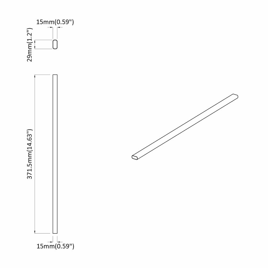 Clothes Rod 12 pcs Silver 371.5 x 15 x 29 mm