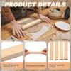 12 Pcs Pottery Tools 1 Wood Rolling Pin 1 Pottery Wedging Board/Linen Tablecloth and 10 Pcs 5 Size