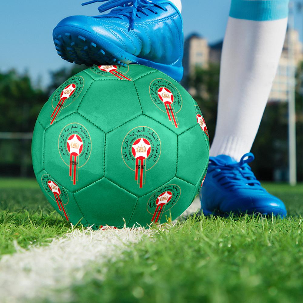 Morocco National FC Size5 Soccer Ball, Colorful, Suitable for All Ages, Machine-stitched, PVC Material, Competition Grade,durable and High Bounce