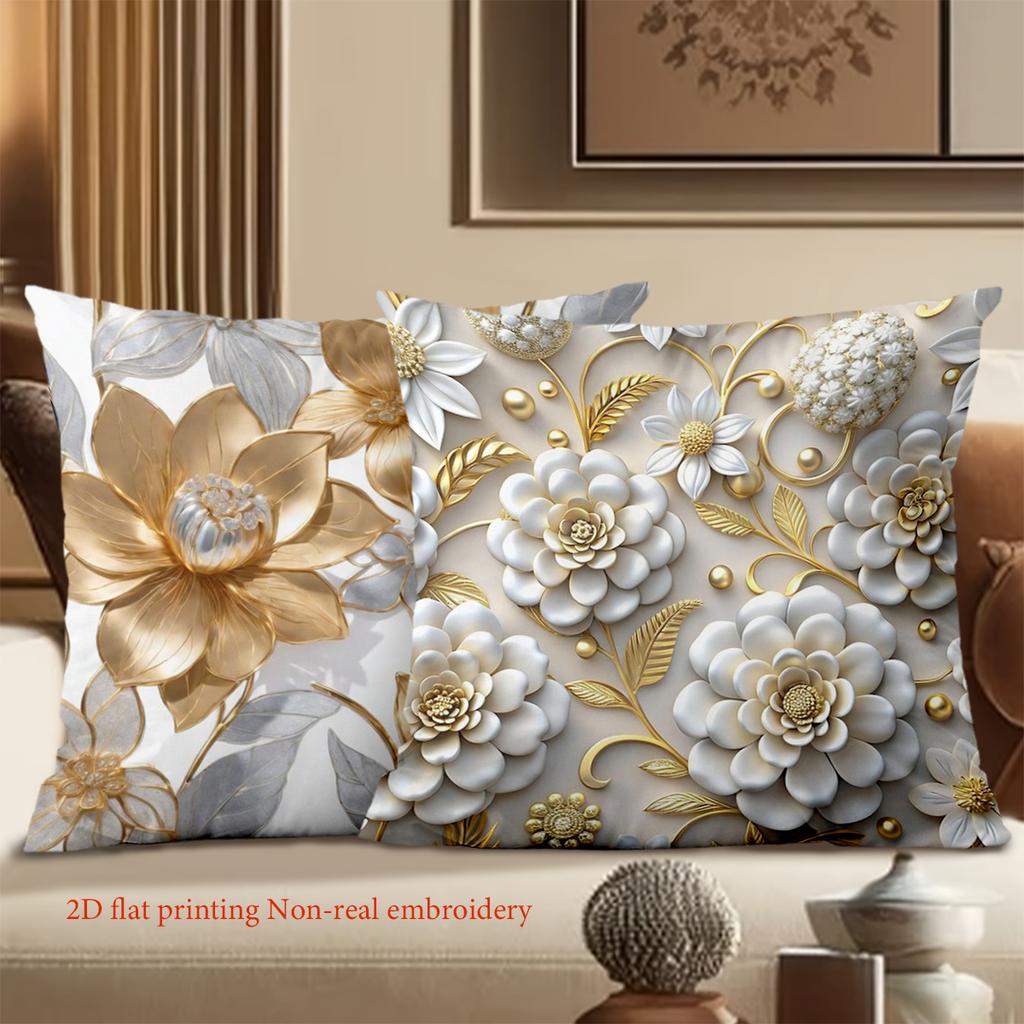 Floral Patterned 2D Flat Printing Pillows for Home Decor Polyester pillowcase, sofa decorative cushion cov Headboard Pillow