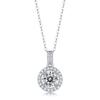 Sterling Moissanite Disc Pendant Necklace Women Short Chain Minimalist Geometric Jewelry