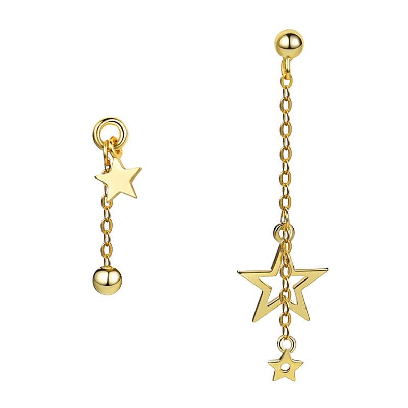 Gu Maoning 2025 Trendy Hollow Star Tassel Earrings - Fashion for Women & Students.