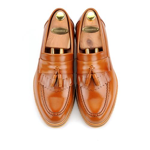 Roshoeman 7013 Skirt Tassel Loafers Night Pull-Up