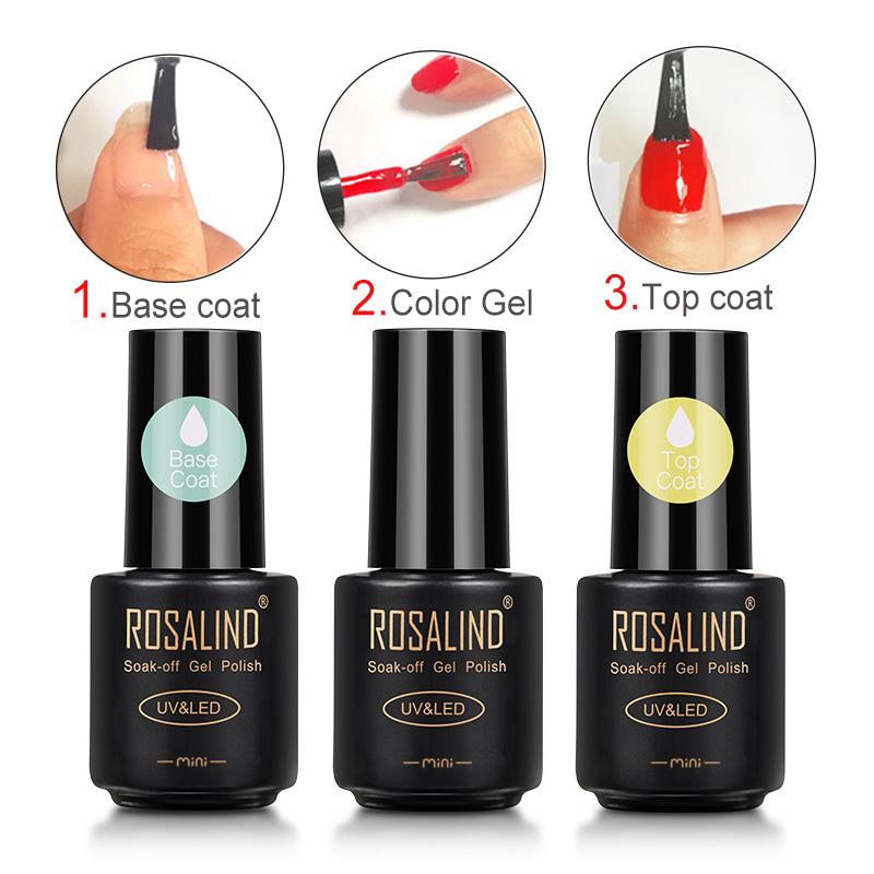 ROSALIND Mini-Gel-Nagellack, matter Überlack für Nailart-Design, Soak-Off-Lack-Gel