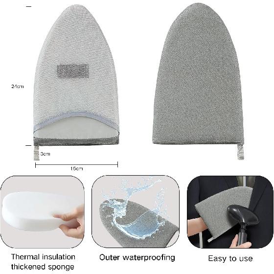 Garment Steamer Hanger Stand & Ironing Glove for Clothes, Adjustable Steamer Stand for Clothes Hanger & Mini Grey Ironing Board Portable Handheld