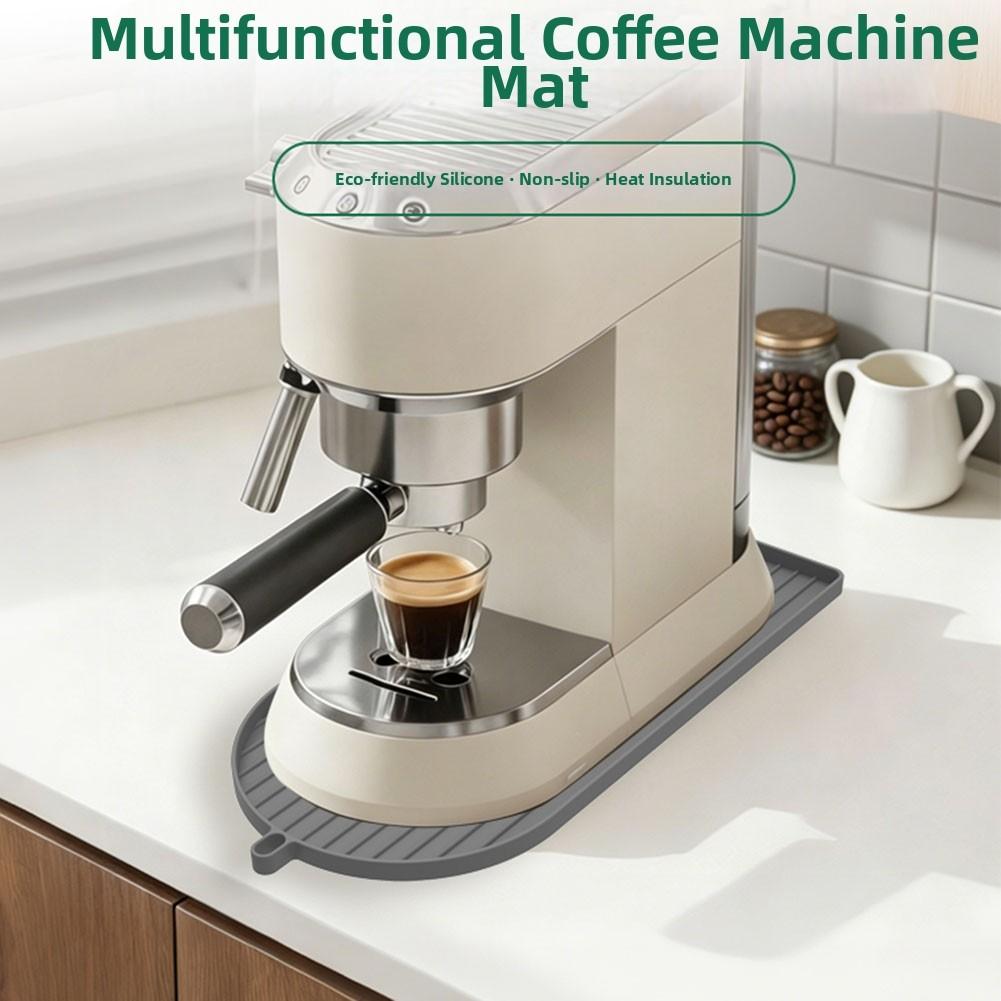 Raised Edge Tray Non Slip Machine Pad Non Slip Silicone Coffee Mat Coffee Machine Mat Flexible Silicone Material