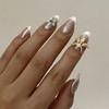 Exquisite Inlaid CZ Zircon Nail Ring for Women Creative Design Shiny Crystal Crown Flower Nail Open Ring Party Versatile Jewelry
