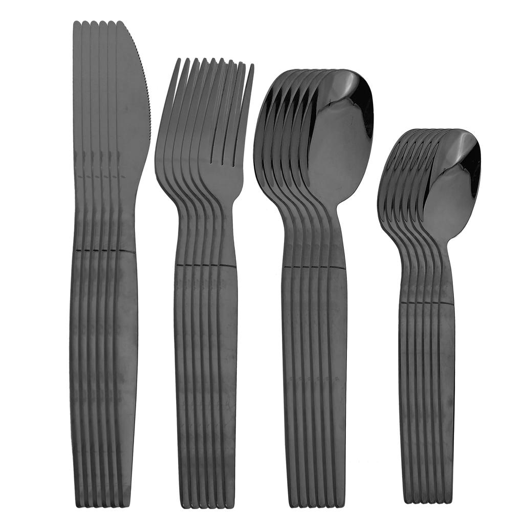 24Pcs Stainless Steel Dinnerware Set Dinner Knife Fork Spoon Cutlery Set Kitchen Flatware Tableware Silverware Sets