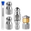 Stainless Steel Rotating Sewer Jetter Nozzle for High Pressure Drain Cleaning with Quick Connect Adapter To 5000PSI