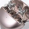 Copper Alloy Earphone Clip With Dazzling Rhinestones Bows Detachable Universal Headphone Decoration