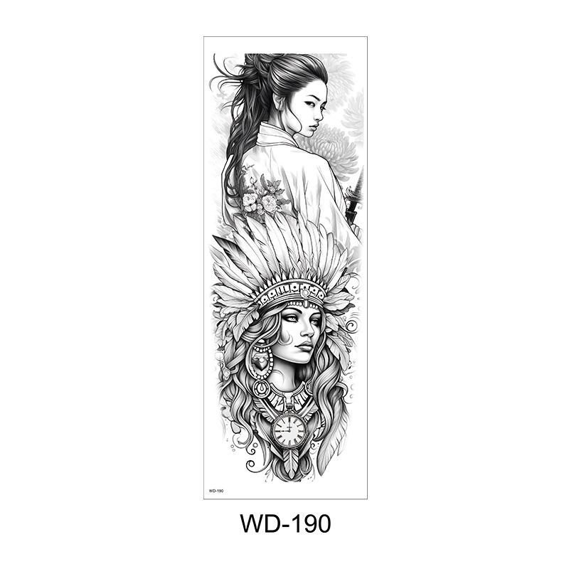 Long Flower Full Arm Waterproof Temporary Tattoo Stickers