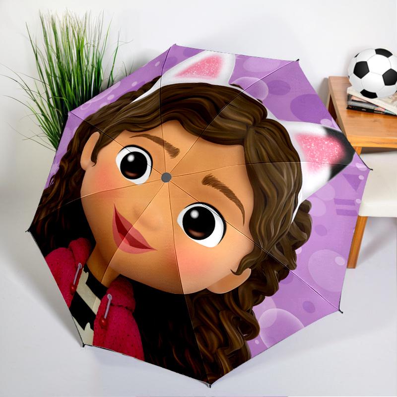 Colorful Friends Dollhouse Umbrella Folding Umbrella, Automatic Umbrella 8-Frame for Travel, Camping Use Gift for Halloween Christmas