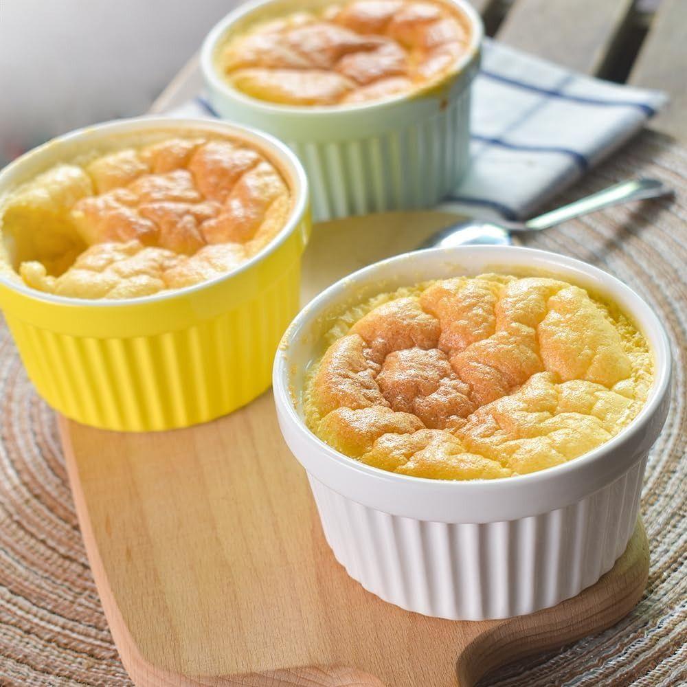 4Pcs Oven Safe Ramekins for Baking Colorful Condiment Dish Souffle Cups Souffle