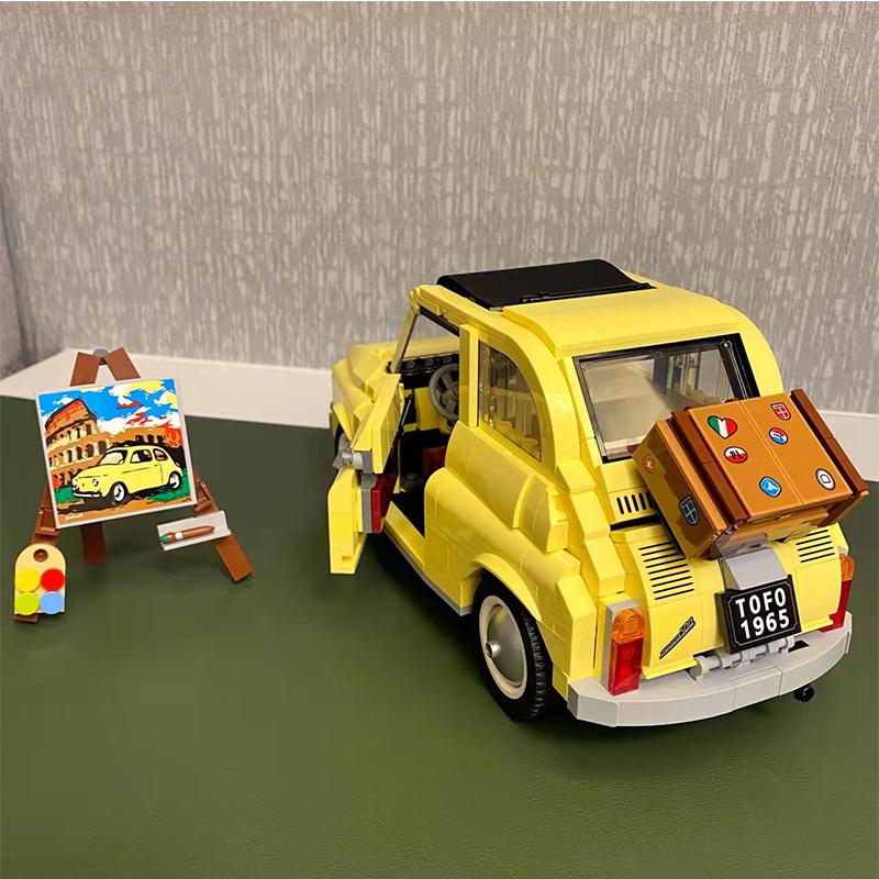 

Технические строительные блоки Fiat 500, 960 шт., 10271, классический желтый автомобиль, создатель модели автомобиля, игрушки для мальчиков, детский подарок