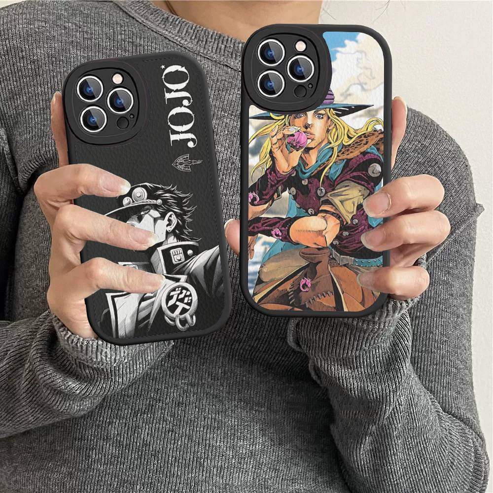 Anime J-JoJo Klassisch B-Bizarre A-Abenteuer Handyhülle Für IPhone 16 15 14 11 12 13 Pro Max Plus Rückseite Lederhülle