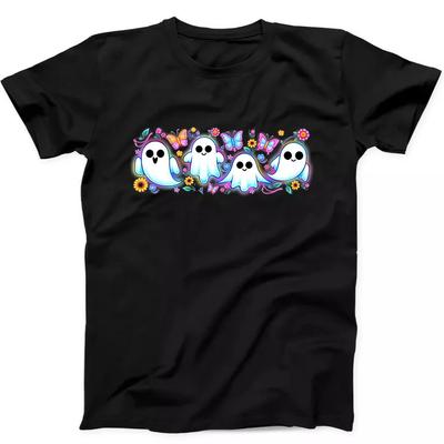 Blumen-Geister Niedlich Halloween Lustig Geschenk T-Shirt Schwarzes T-Shirt 156