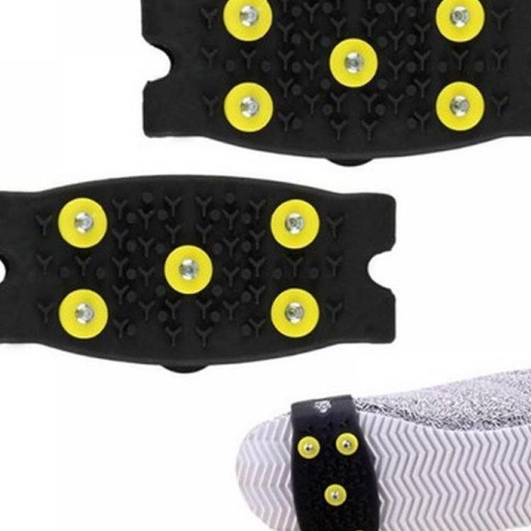 Silicone 5-Tooth Anti-Slip Ice Cleats for Outdoor Rock Climbing, Durable & Easy-to-Wear for Adults & Children.
