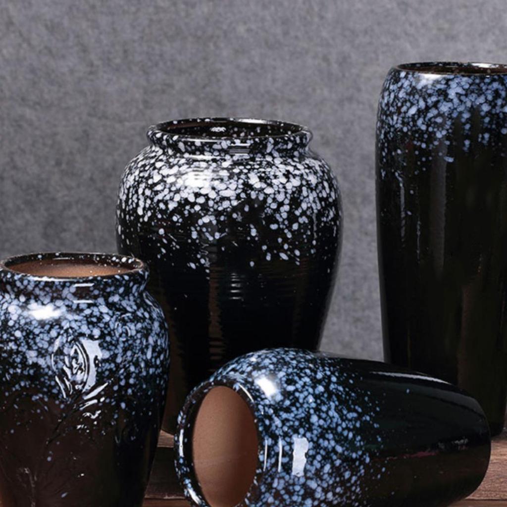 European Minimalist Ceramic Floor Vase for Living Room - Ikebana & Dried Flowers