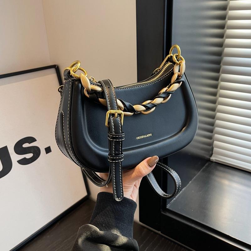 Chain underarm bag women's new fashion retro portable saddle bag high-end versatile shoulder messenger bag