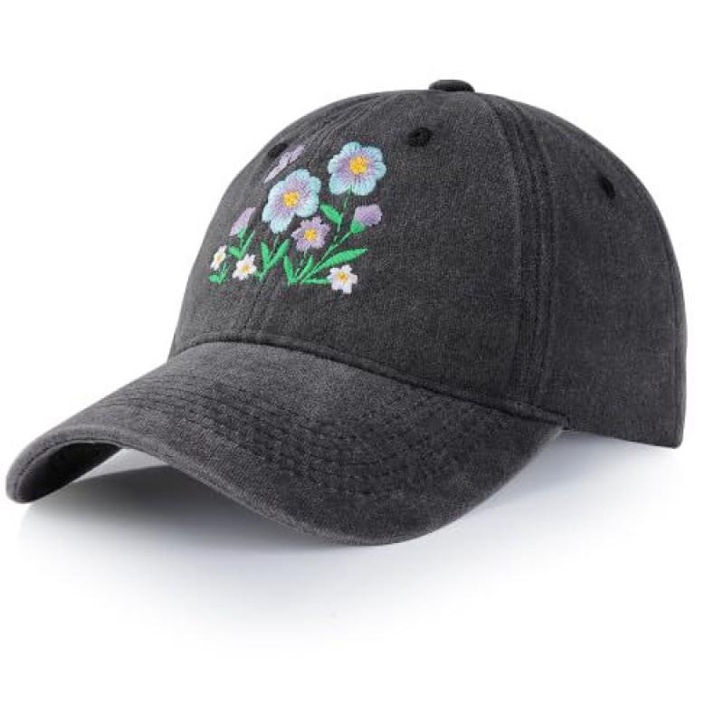 Vintage Blumenmuster Baseballkappe Damen Herren Verstellbarer Sonnenhut Outdoor Reise Sport