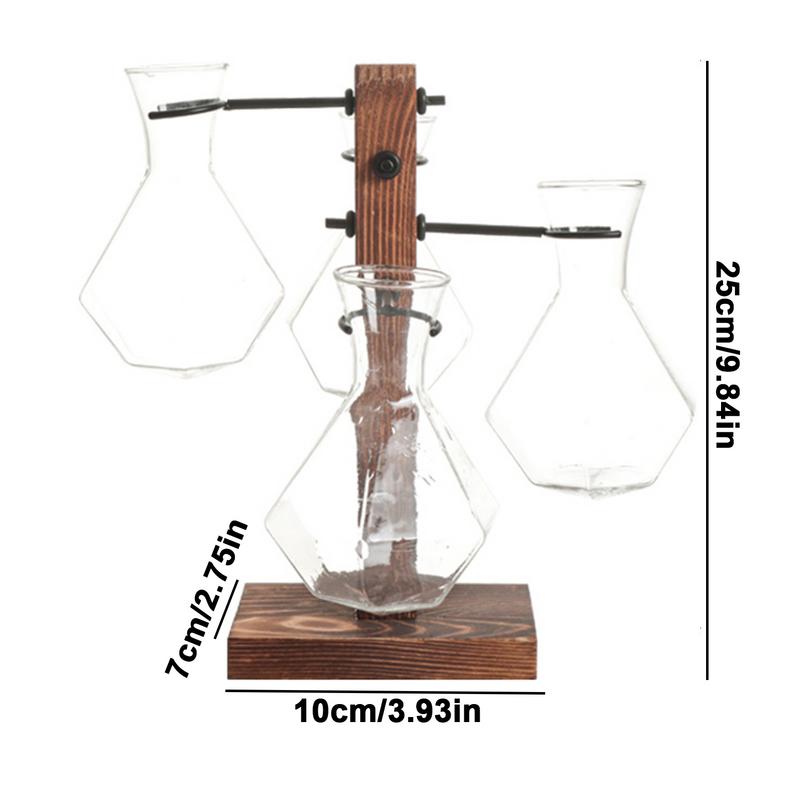 Terrarium mit Ständer Terrarium Pflanzgefäß Glaskolbenvase für den Schreibtisch Moderner Pflanzenvermehrungsständer für