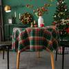 Green Plaid Christmas Decoration Tablecloth Waterproof Rectangular Tablecloths Mantel Mesa Party Decoration Mantel Mesa