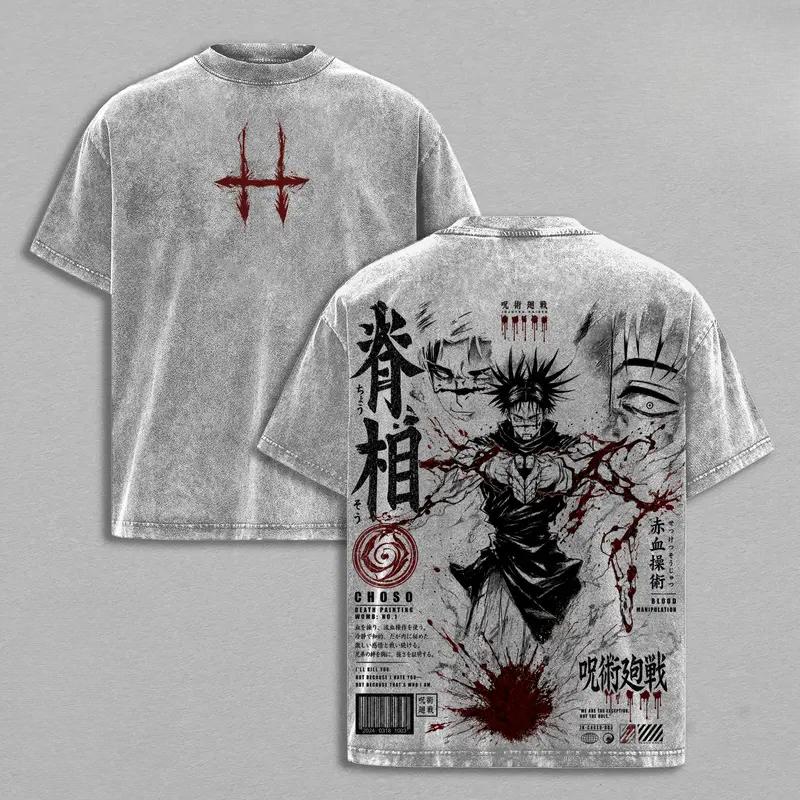 Hot Anime Jujutsu Kaisen Choso Graphic Tee Men Women Short Sleeve Clothing Washed Cotton Tshirt Casual T-shirt Harajuku T Shirt