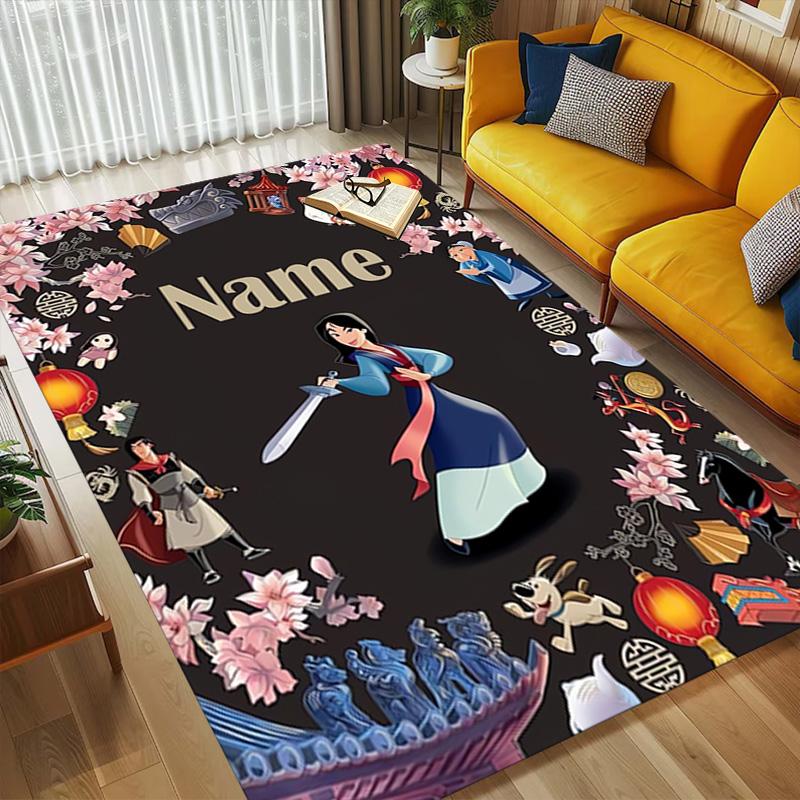 Personalized Name Stitch Paradise Living Room Non-Slip Area Rug Soft Carpet for Bedroom Kids Playroom Sofa Office Home Decor Doormat