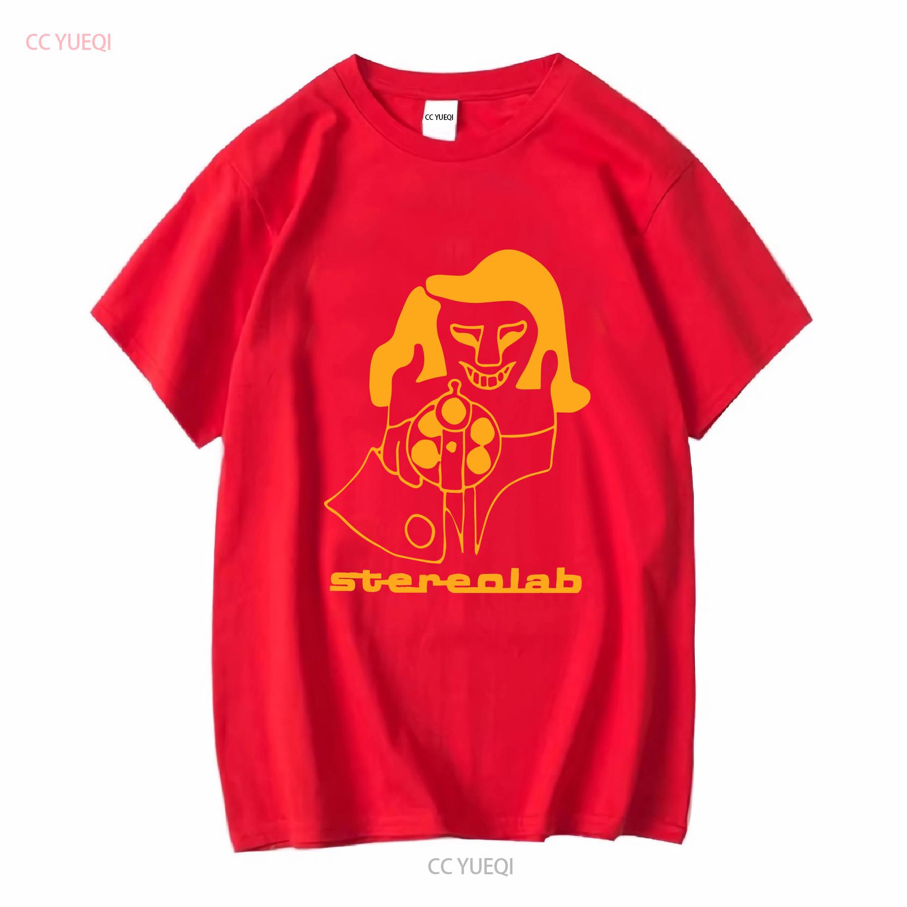 Stereolab band graphic basic black Reprint T shirt short sleeve NH4353 vintage Washed Breathable Slightly Unisex Stretched S