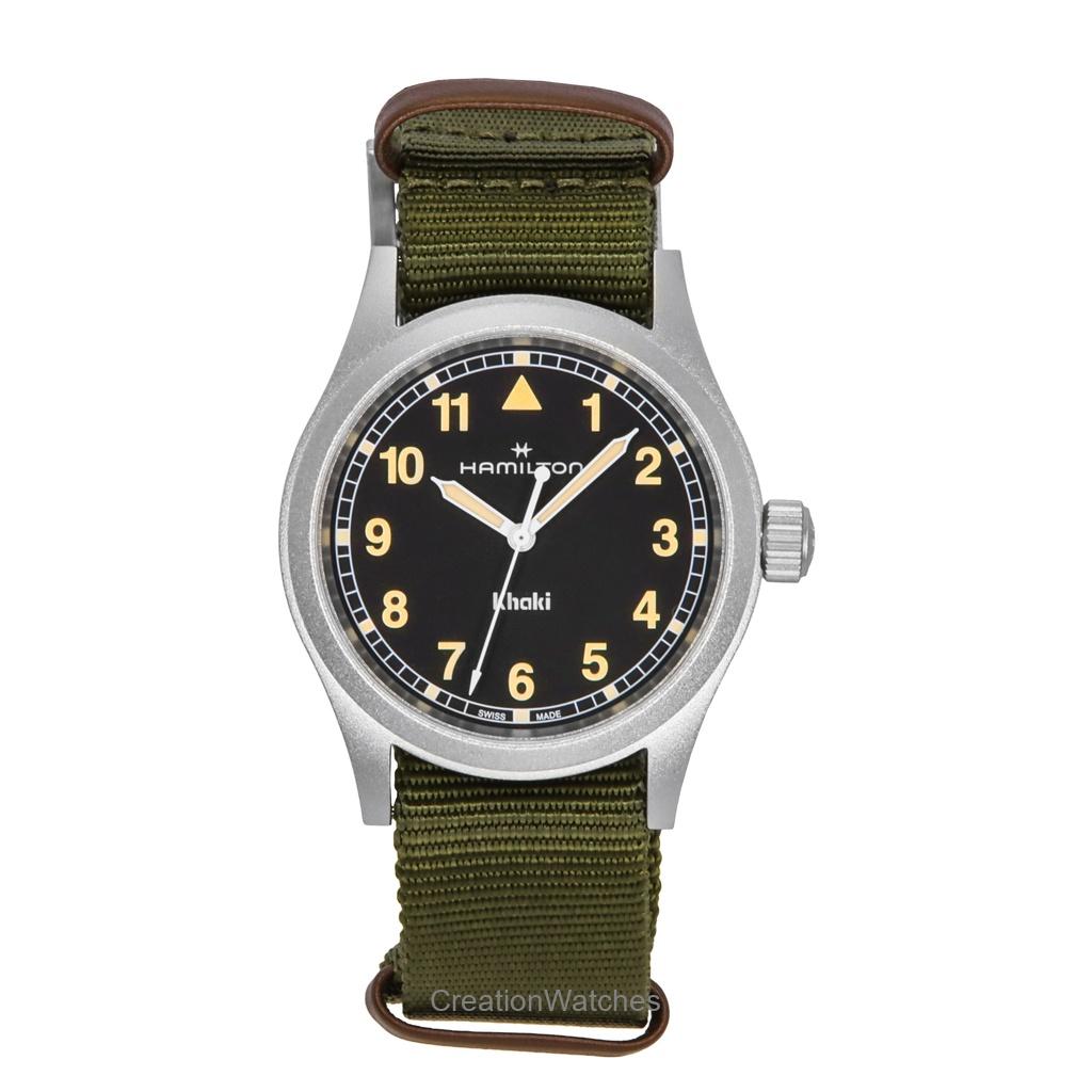 

Hamilton Khaki Field Текстильный ремешок Черный циферблат Кварцевые H69401930 Унисекс часы чёрный