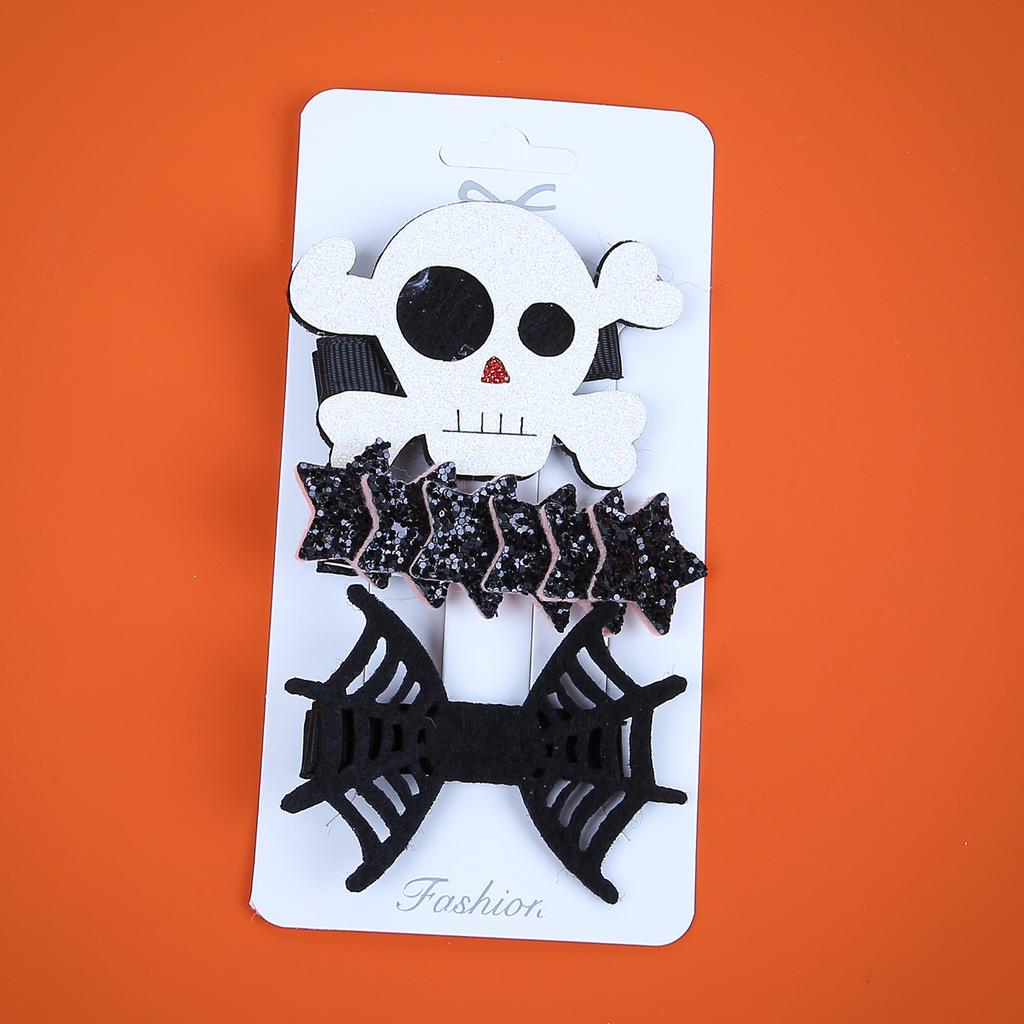 3PCS Halloween Hair Clips Pumpkin Devil Hairpins Girls Star Hairclips Festival Party Cosplay Heart Barrettes Kids Headwear