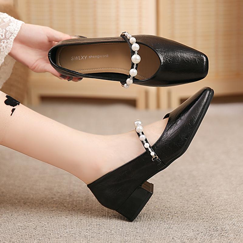 Fashion Bling Marie Janes Shoes Square Toe Casual Women Flat Sandals 2025 Trend Summer Dress Soft Sole Shoes Shallow Comfort Sandalias