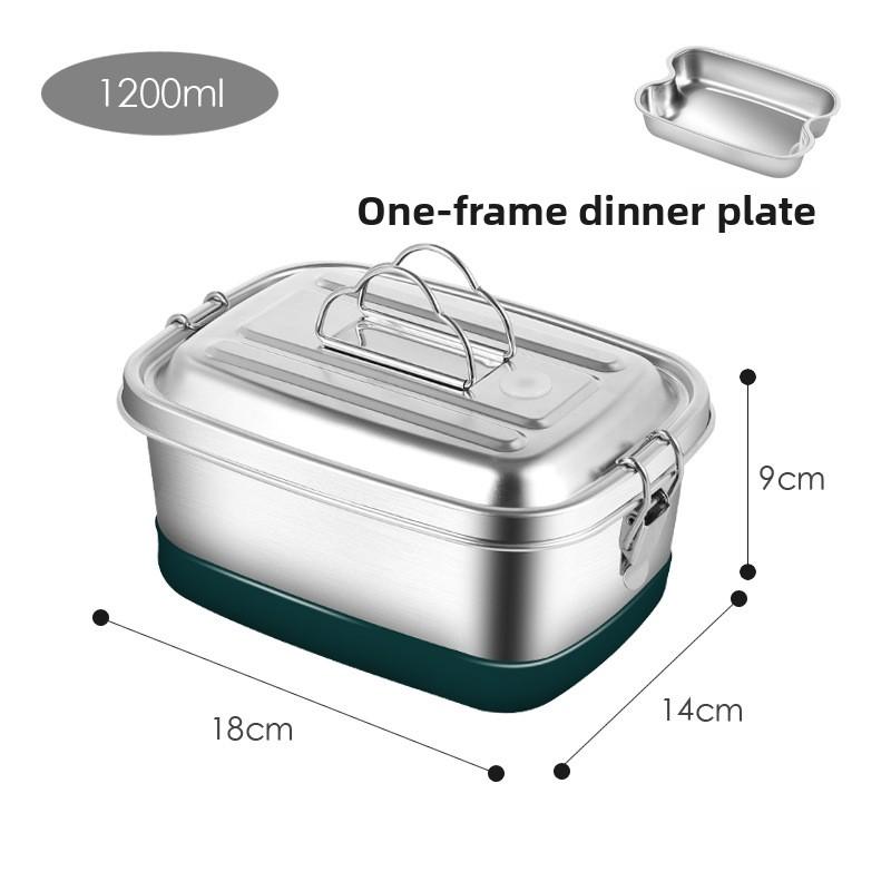 Nerezový obědový box 304 Uzavřený a nepropustný Dvouvrstvý obědový box Pohodlný s víkem Velkokapacitní jídelna Napařovaný obědový box